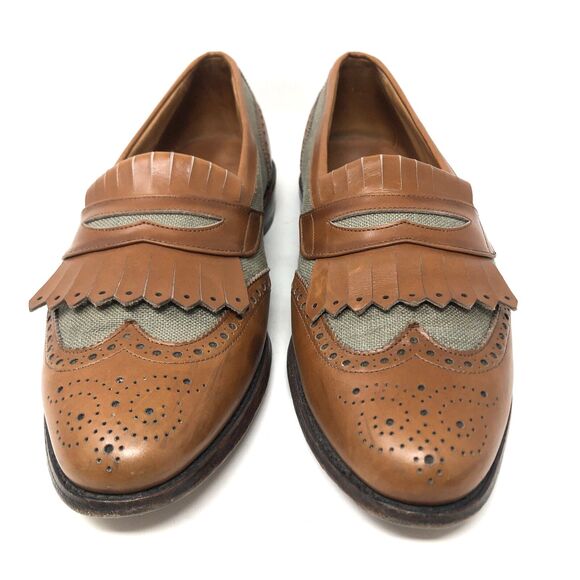 Allen Edmonds Wakefield Loafers Mens Size 9 D VTG Linen Leather Kiltie Classics - Picture 3 of 15